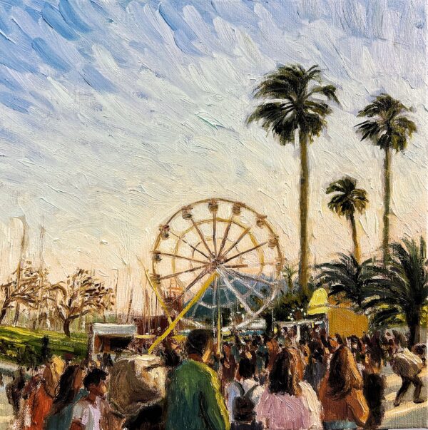 Feria de Barcelona, pintura original sobre lienzo